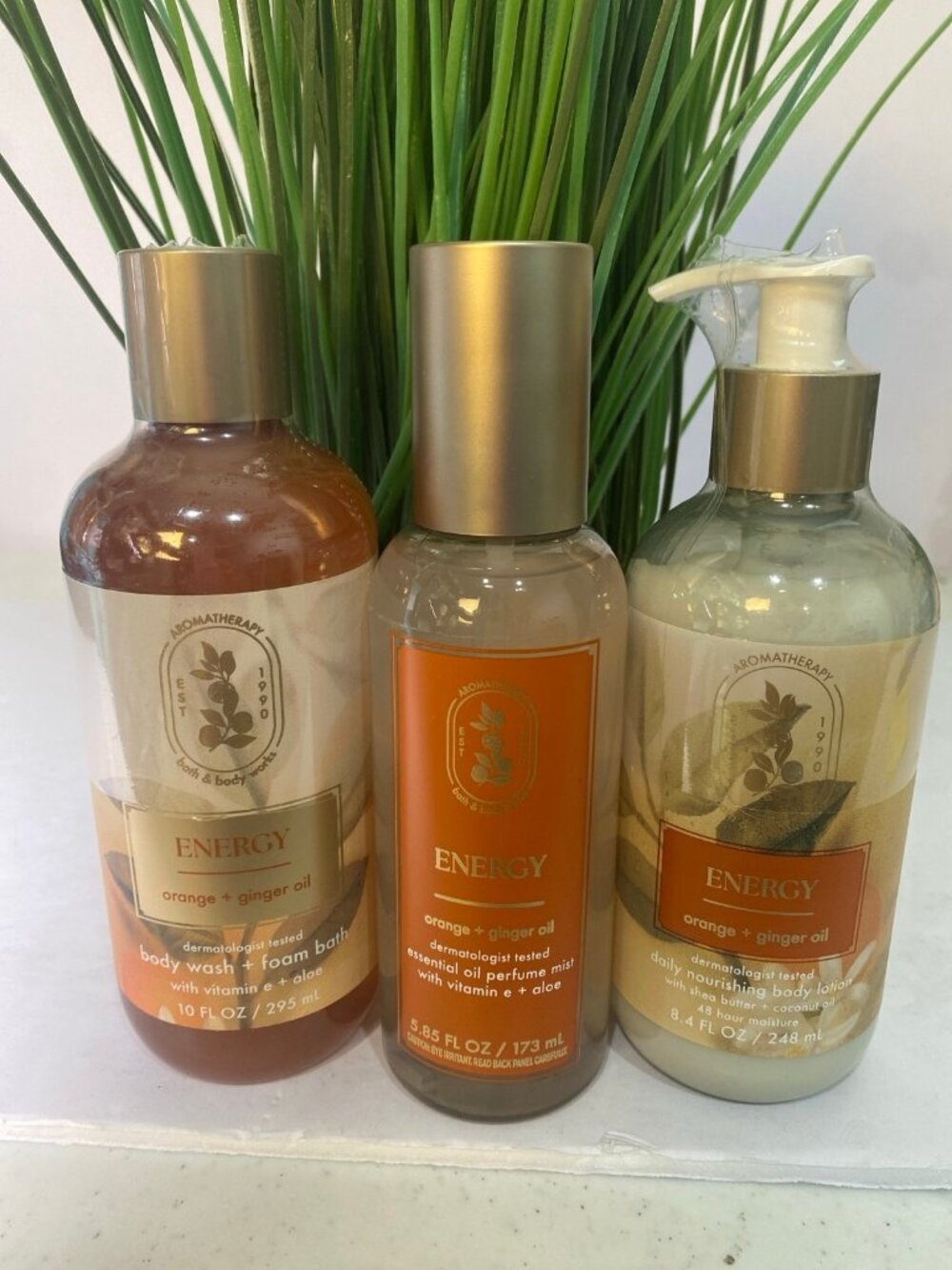 “Orange & Ginger” BBW Aromatherapy New 3-Pc Body Care Set
